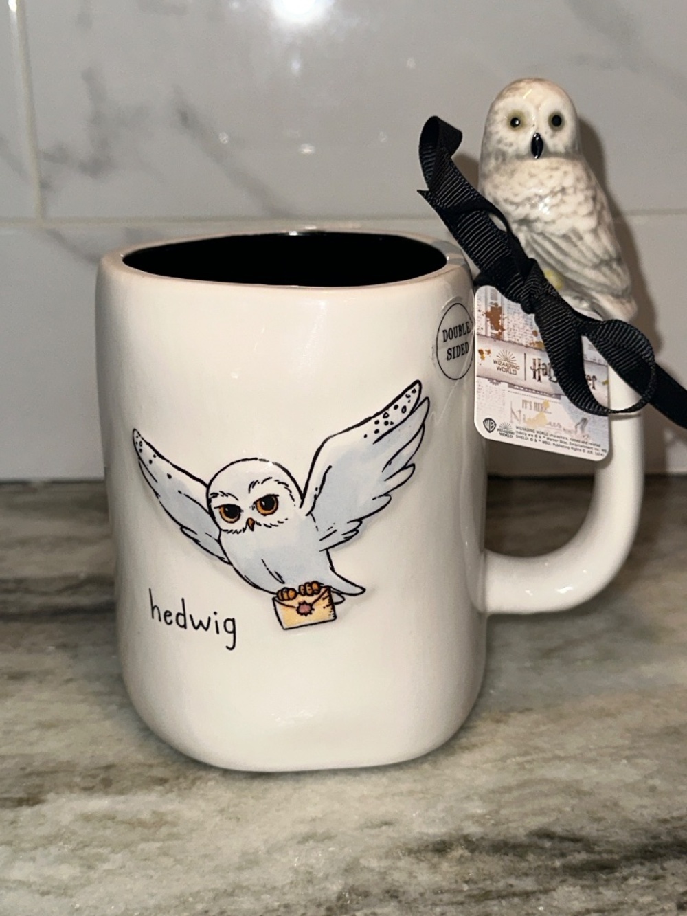Rae Dunn X Harry Potter Hedwig Owl Coffee Mug Wizarding World 18oz NEW Figural